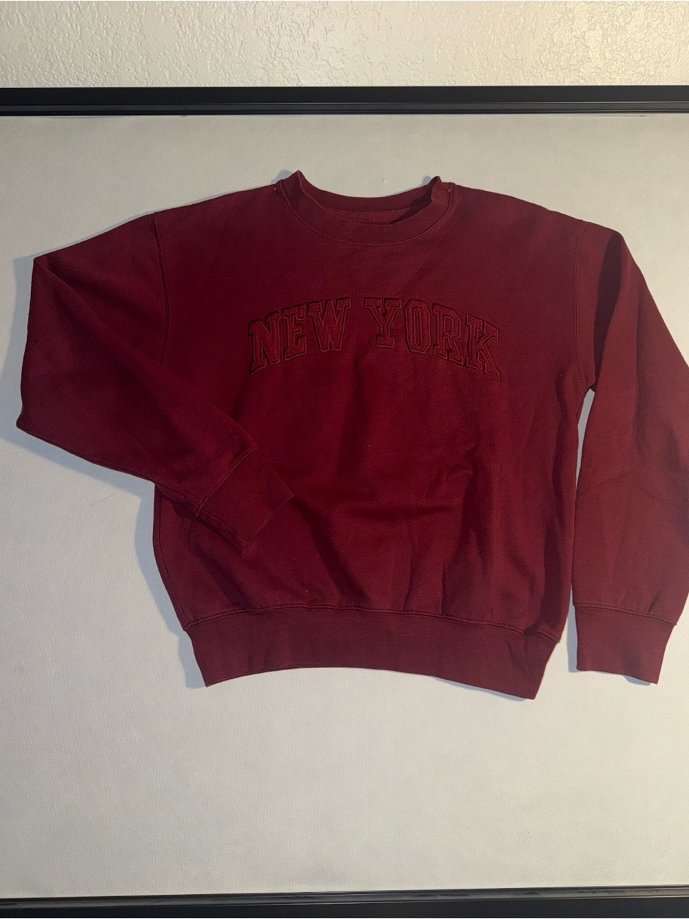 New York & Company Men's Maroon Crewneck Sweatshirt